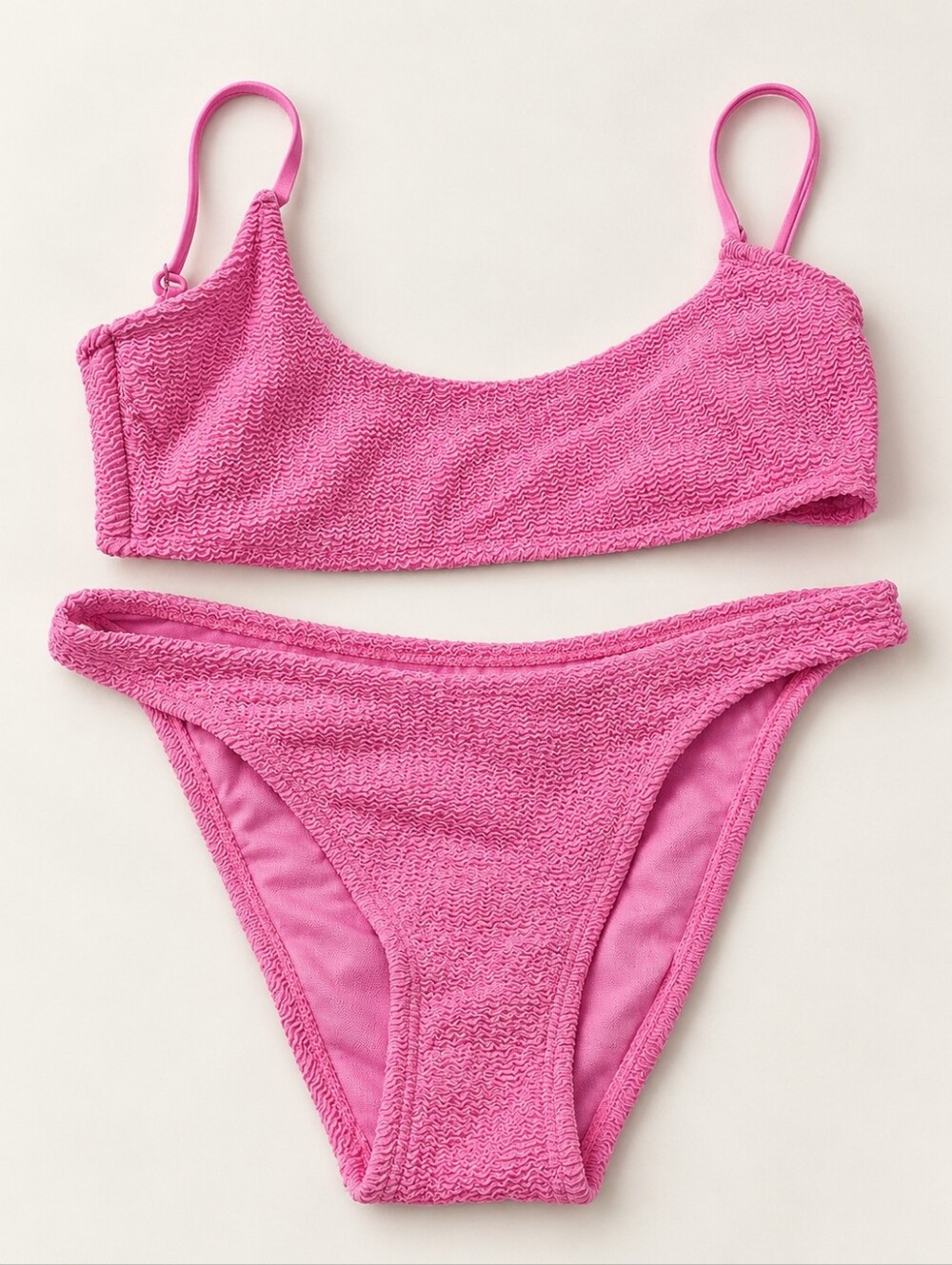 No Boundaries Pink Textured Two Piece Bikini Size M